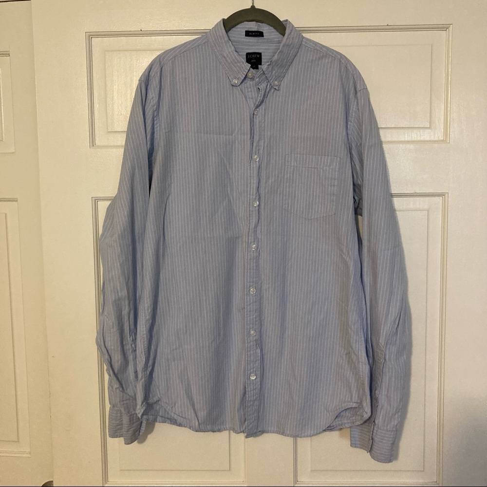 J. Crew blue button down shirt, men’s Large Tall